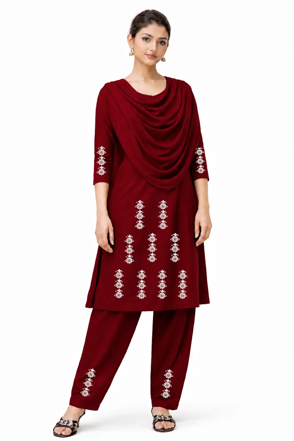 Premium Cotton Embroidery Three Piece